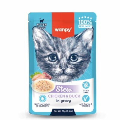 Wanpy Sosta Tavuklu ve Ördekli Yavru Yaş Kedi Maması 70 gr