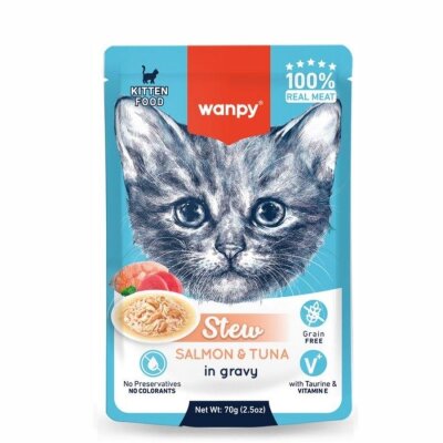 Wanpy Sosta Ton Balıklı ve Somonlu Yavru Yaş Kedi Maması 70 gr