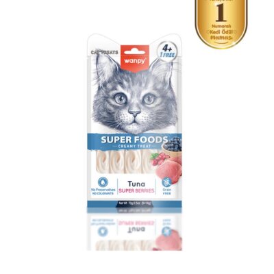 Wanpy Superfood Ton Balıklı ve Yaban Mersinli Krema Ödülü 14 gr x 5