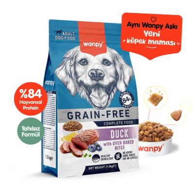 Wanpy Ördekli Tahılsız Yetişkin Köpek Maması 1,5 kg
