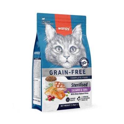 Wanpy Tahılsız Somonlu ve Ton Balıklı Kısır Kedi Maması 1,5 kg