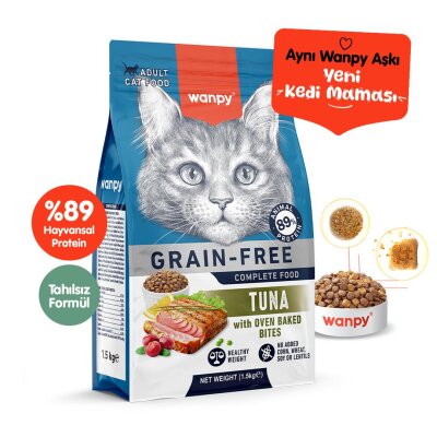 Wanpy Ton Balıklı Tahılsız 1,5 kg Yetişkin Kedi Maması