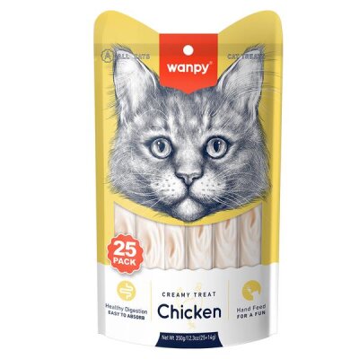 Wanpy Tavuklu Sıvı Krema Kedi Ödülü 25x14 gr