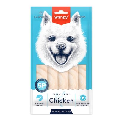 Wanpy Tavuklu Sıvı Krema Köpek Ödülü 5 x 14 gr