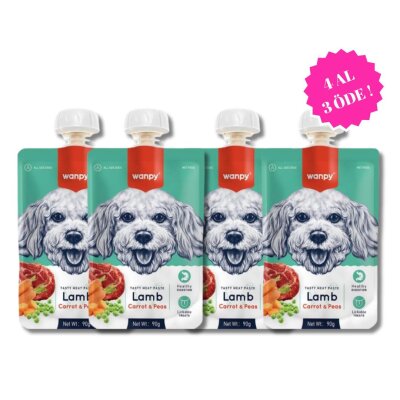 Wanpy Kuzulu Havuçlu Sıvı Köpek Ödül Ezmesi (90 gr)