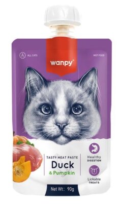 Wanpy Ördekli Bal Kabaklı Sıvı Kedi Ödül Ezmesi 90 gr