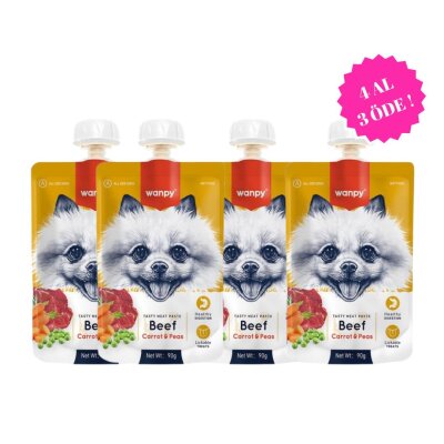 Wanpy Sığır Etli Havuçlu Sıvı Köpek Ödül Ezmesi (90 gr)