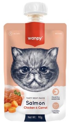 Wanpy Somonlu Tavuklu Sıvı Kedi Ödül Ezmesi 90 gr
