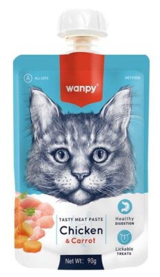 Wanpy Tavuklu Havuçlu Sıvı Kedi Ödül Ezmesi 90 gr