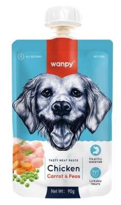 Wanpy Tavuklu Havuçlu Sıvı Köpek Ödül Ezmesi (90 gr)