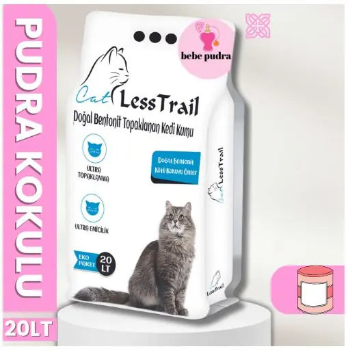 Pudra Kokulu İnce Taneli 20 L Beyaz Bentonit Kedi Kumu