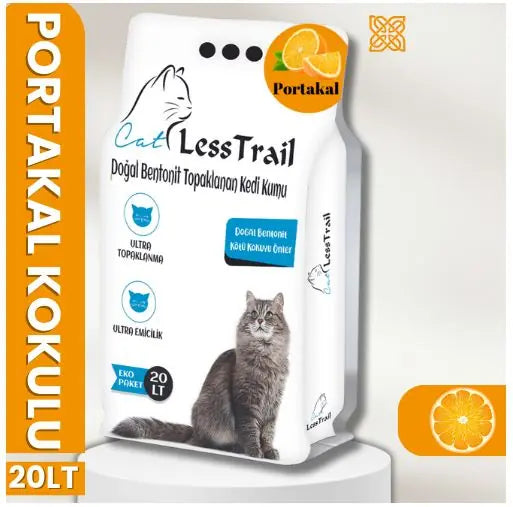 Portakal Kokulu İnce Taneli 20 L Beyaz Bentonit Kedi Kumu