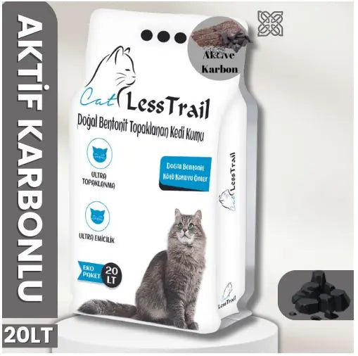 Aktif Karbonlu İnce Taneli 20 L Bentonit Kedi Kumu