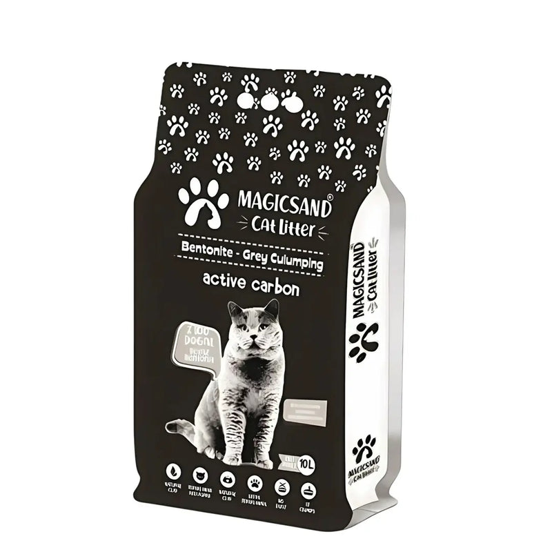 Aktif Karbonlu İnce Taneli 10 L Bentonit Kedi Kumu