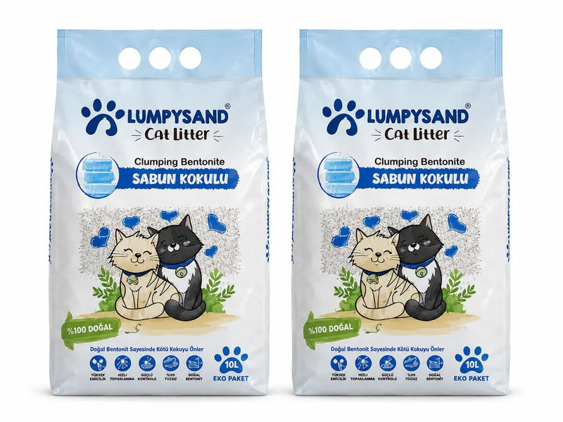 Lumpysand Sabun Kokulu İnce Taneli Bentonit Kedi Kumu 10 L x 2