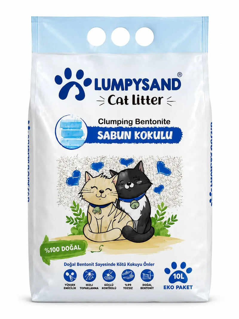 Lumpysand Sabun Kokulu İnce Taneli Topaklanan Kedi Kumu 10 L