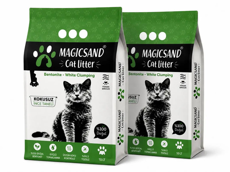 Magicsand Kokusuz İnce Taneli %99 Tozsuz Kedi Kumu 10 L x 2
