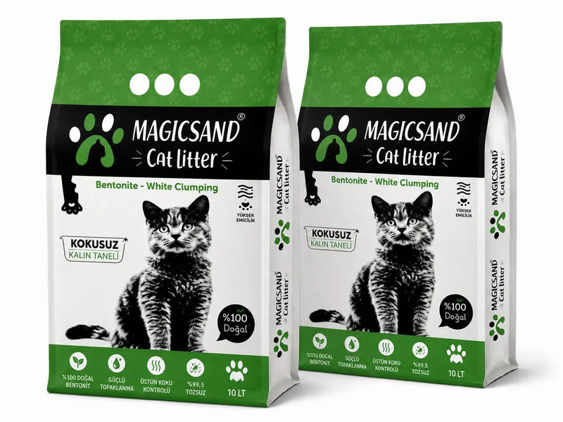Magicsand Kokusuz Kalın Taneli Topaklanan Kedi Kumu 10 L x 2 Adet