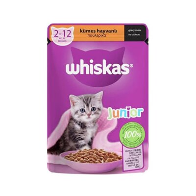 Whiskas Pouch Kremalı Kümes Hayvanlı Yavru Kedi Konservesi 85 gr
