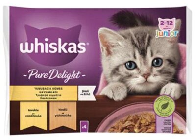 Whiskas Jöleli Tavuklu Hindili Yetişkin Kedi Konservesi 85 gr 4'lü