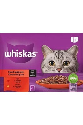 Whiskas Soslu Sığır ve Tavuklu Kedi Konservesi 85 gr 4'lü